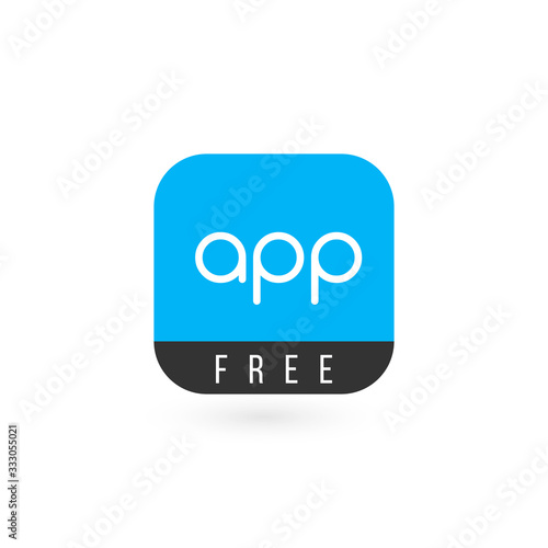 Blue app icon button templa...