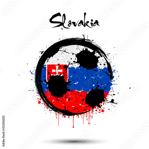 Soccer ball in the colors of the Slovakia flag