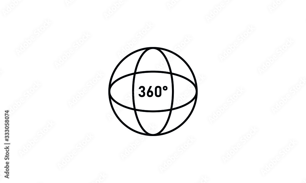 Angle 360 degrees sign icon. Geometry math symbol. Full rotation Angle 360 degrees sign icon. Geometry math symbol. Full rotation