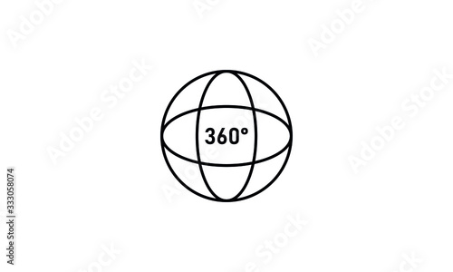 Angle 360 degrees sign icon. Geometry math symbol. Full rotation
