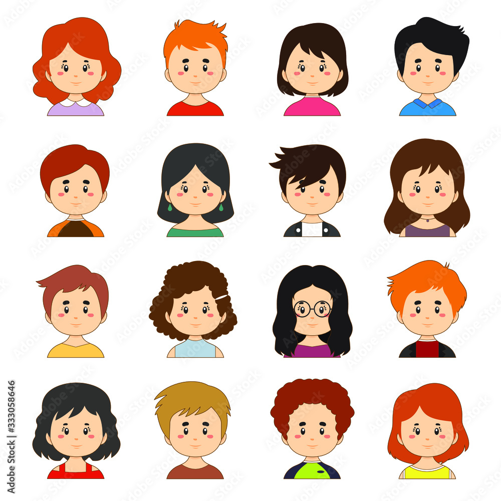 A Set Of Colorful Collection With Great Variety Avatars A Set Of Colorful Collection With Great Variety Avatars