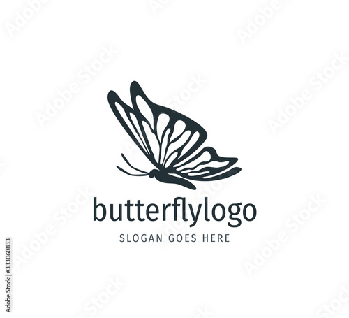 Sticker beautiful butterfly vector logo design with majestic detail feature on the wings