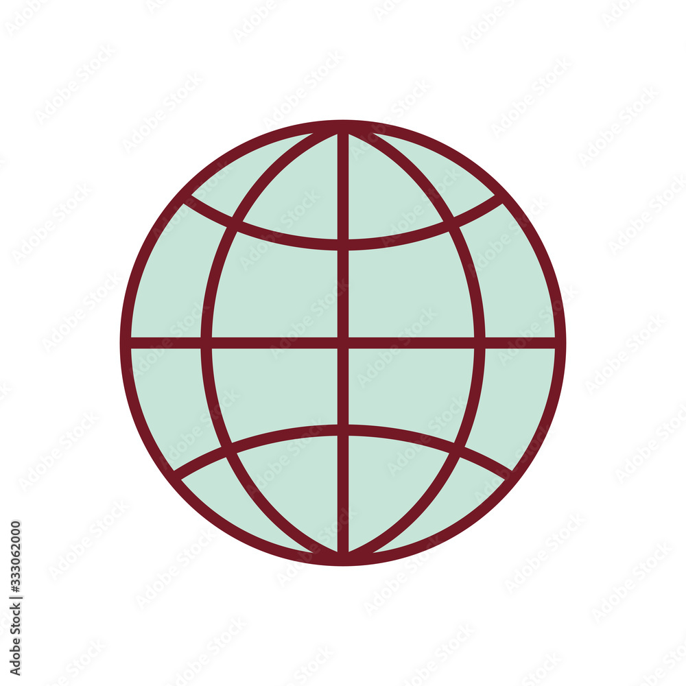 Isolated global sphere line and fill style icon vector design Isolated global sphere line and fill style icon vector design
