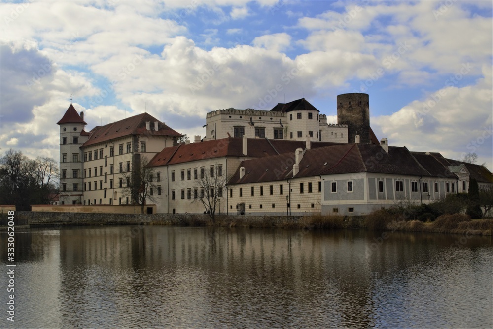 Old Czech castle by the lake