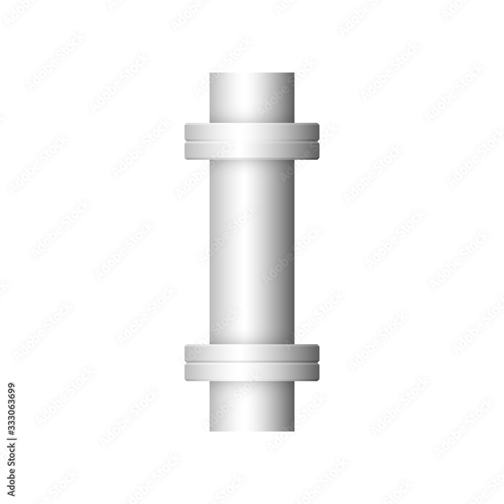 Pipe vector. Connection by flange fitting. For pipeline construction to transport liquid or gas in industry i.e. crude, oil, natural gas. Also water supply infrastructure in plumbing and irrigation. Pipe vector. Connection by flange fitting. For pipeline construction to transport liquid or gas in industry i.e. crude, oil, natural gas. Also water supply infrastructure in plumbing and irrigation.