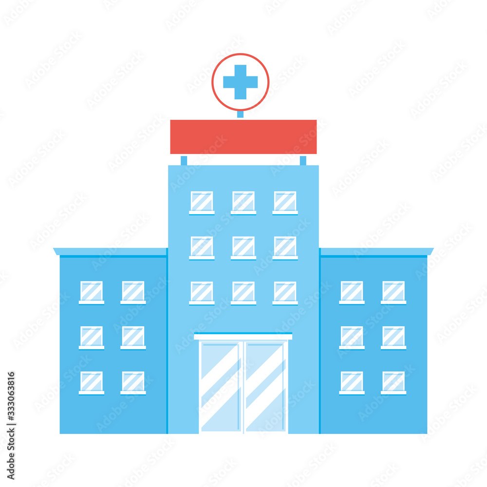 Isolated hospital building vector design