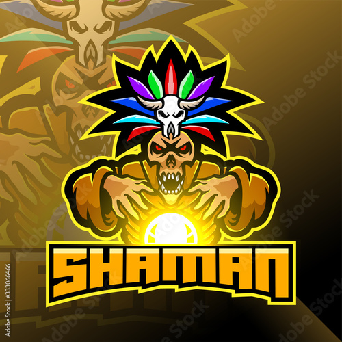 Shaman sport mascot logo design