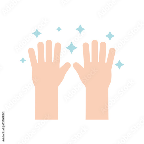 Hands washing flat style icon vector design