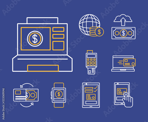 bundle of Payment online set icons