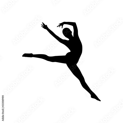 Vector silhouette of dancing woman. Dance pose