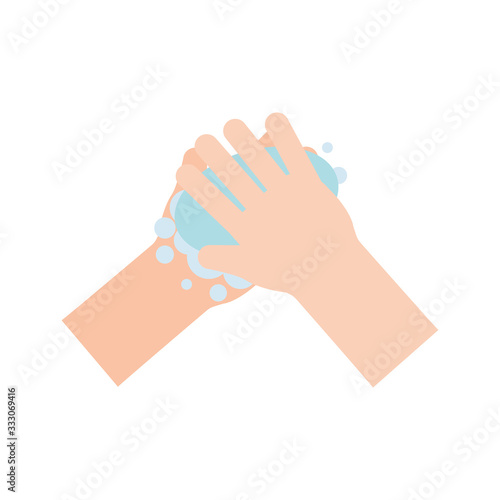 Hands washing flat style icon vector design