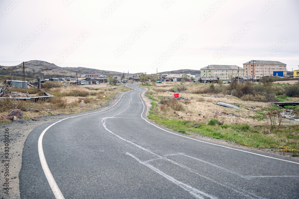 road leading to a village in the north road leading to a village in the north