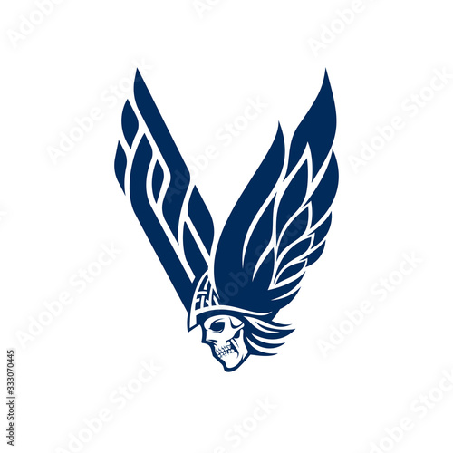 V for Viking logo. letter V and skull logo