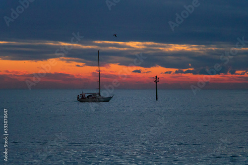 Photography sunrise in the barceloneta, barcelona