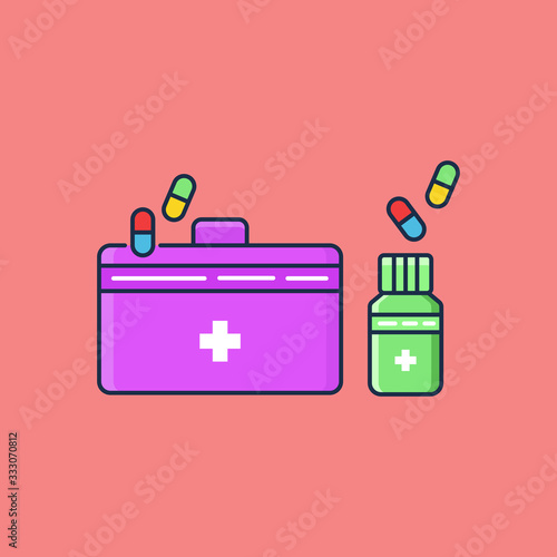 Medical Bag Flat Illustration