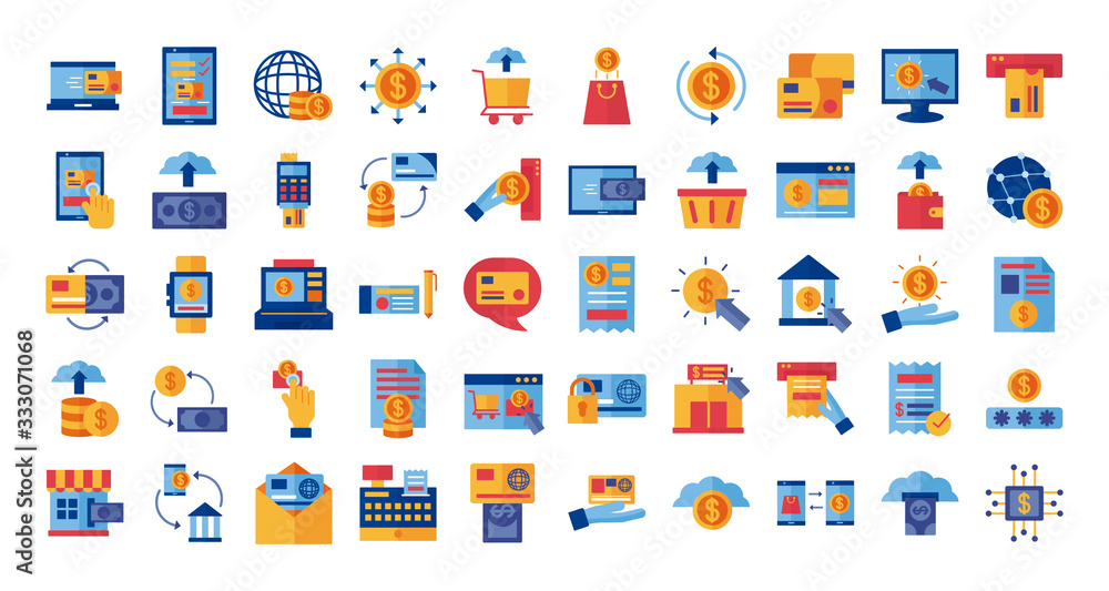 bundle of Payment online set icons bundle of Payment online set icons