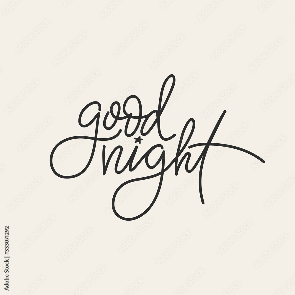 Hand drawn vector lettering phrase GOOD NIGHT Hand drawn vector lettering phrase GOOD NIGHT
