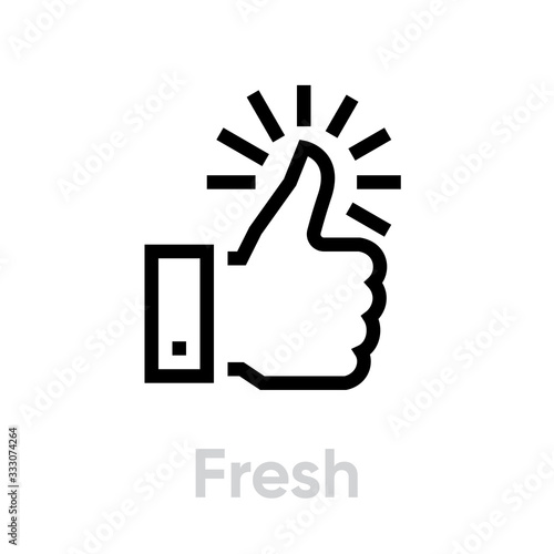 Fresh thumb up down icon. Editable line vector.