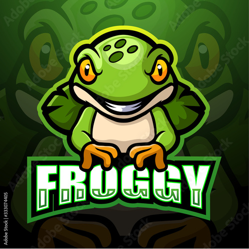 Frog mascot esport logo design