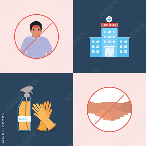 2019 ncov virus prevention typs vector design