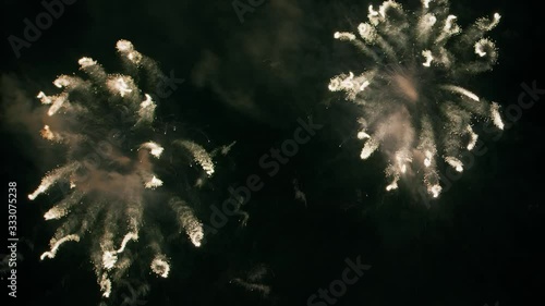 Firework display slowmotion compositing shot from several clips
