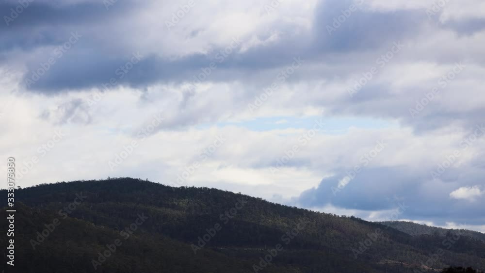 timelapse of clouds passing by and weather changing over the mountains, shot in Tasmania over Mount Wellington also called Kunanyi timelapse of clouds passing by and weather changing over the mountains, shot in Tasmania over Mount Wellington also called Kunanyi