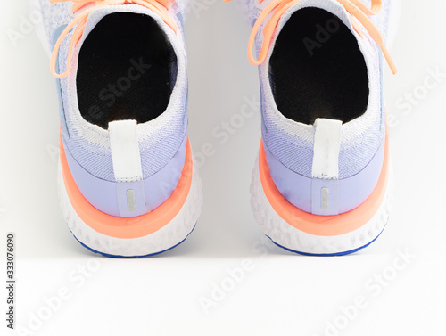 sport or running shoes on white background