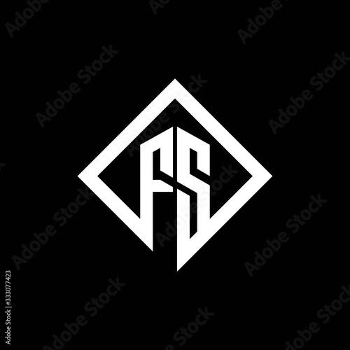 FS logo monogram with square rotate style design template