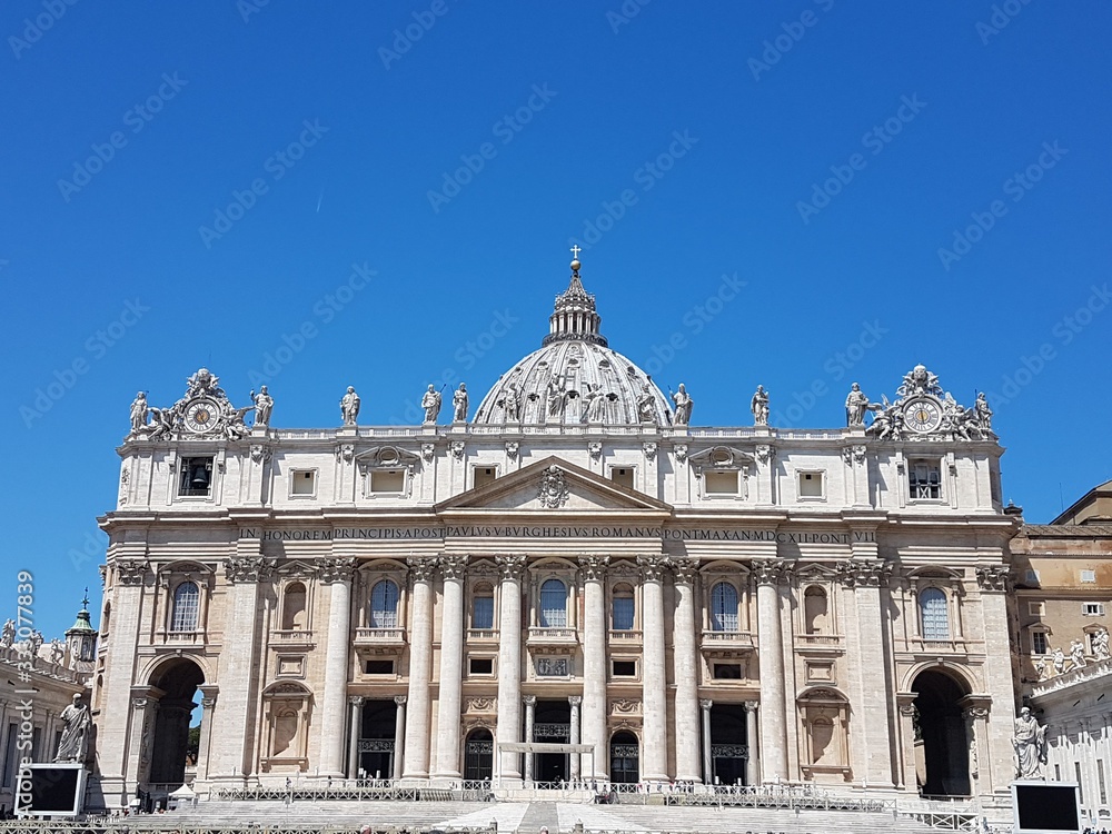Saint Peter Basilica and square in Vatican, Rome, Italy