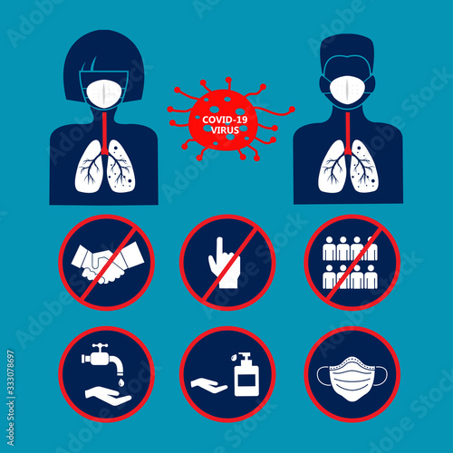 Coronavirus icon infographics vector.