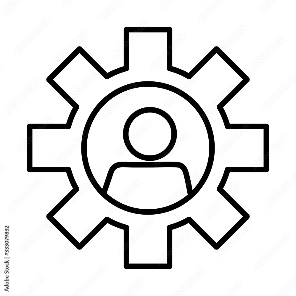 gear with user line style icon gear with user line style icon