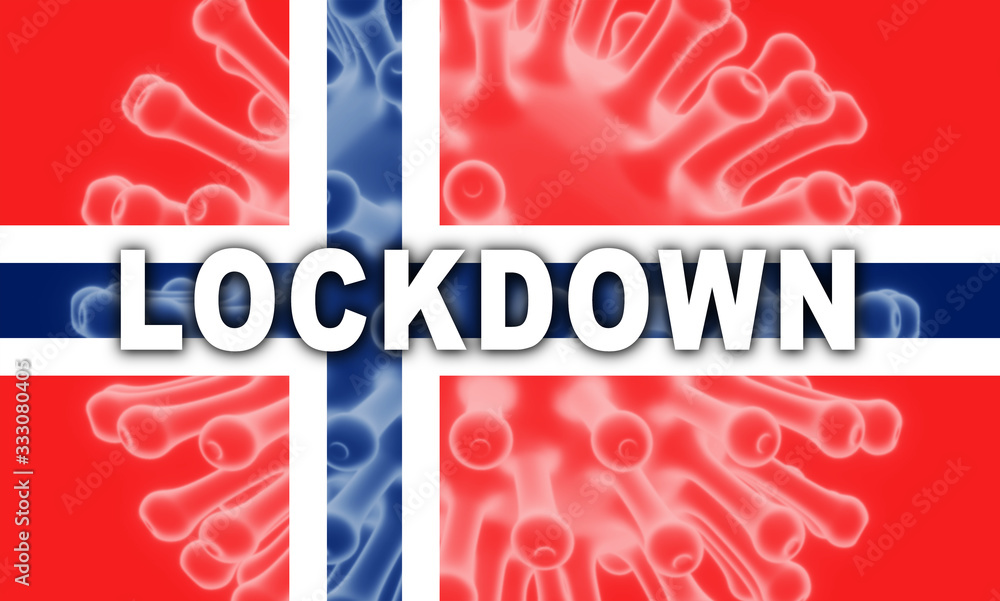 Fototapeta premium Norway lockdown stopping ncov epidemic or outbreak - 3d Illustration