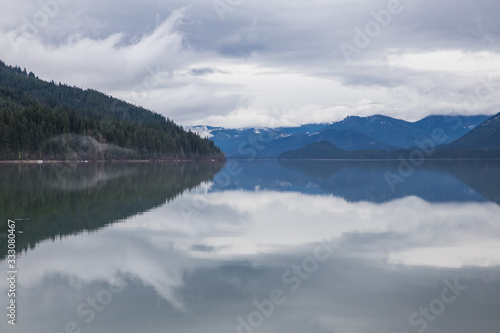 Cloudy Kachess Lake  Washington
