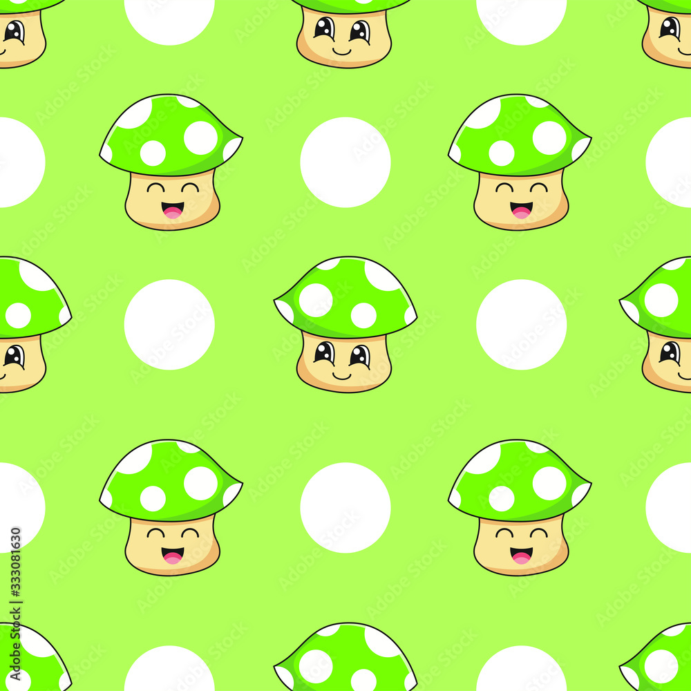 Green mushroom pattern Green mushroom pattern