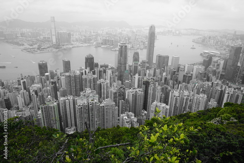 Photography aerial view of hong kong city