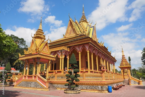 Cambodian Style Khmer Pagoda in the Mekong Delta of Vietnam © DorSteffen