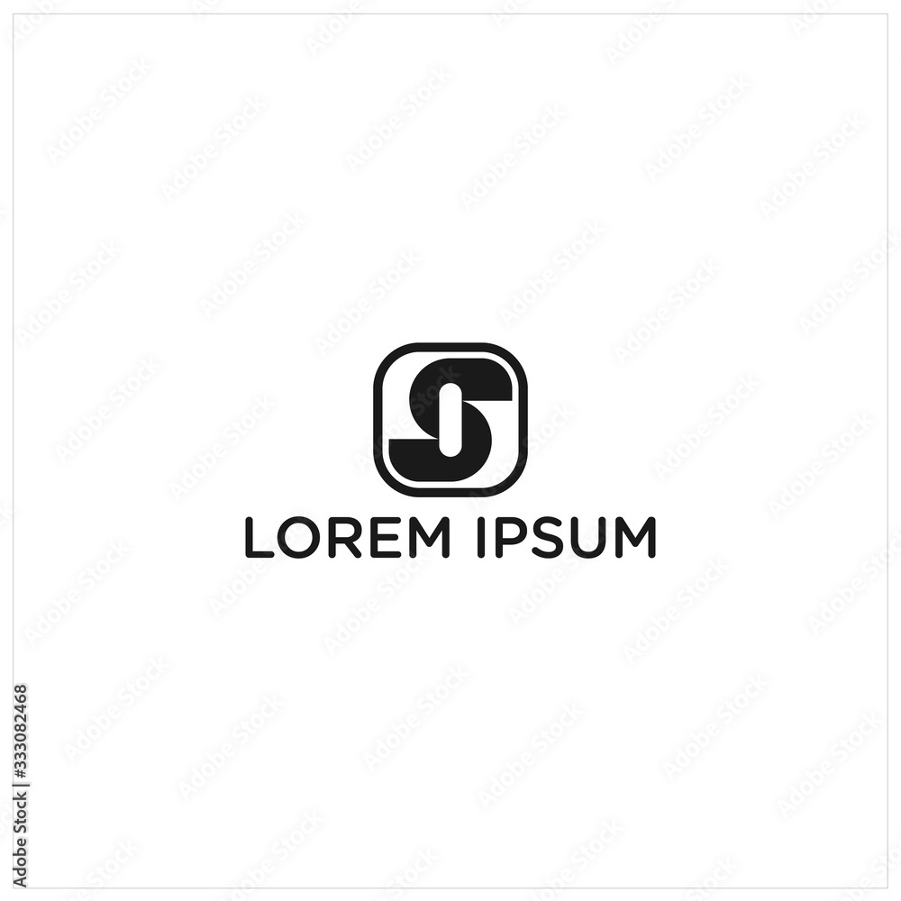 Letter S logo simple, minimalist, icon design template elements