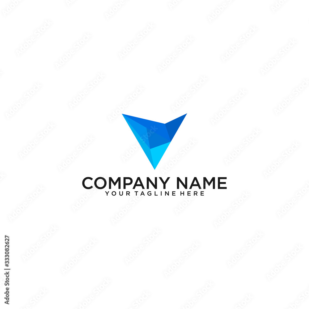 V Letter logo Abstract Polygonal design for Corporate Business Identity V Letter logo Abstract Polygonal design for Corporate Business Identity