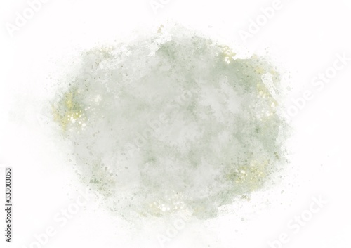 Watercolor abstract green cloud background