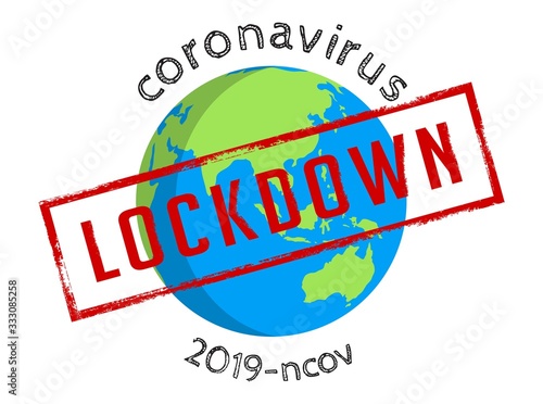 Lockdown the city during Epidemic Ncov 2019 Coronavirus Earth lockdown Danger Vector Illustration