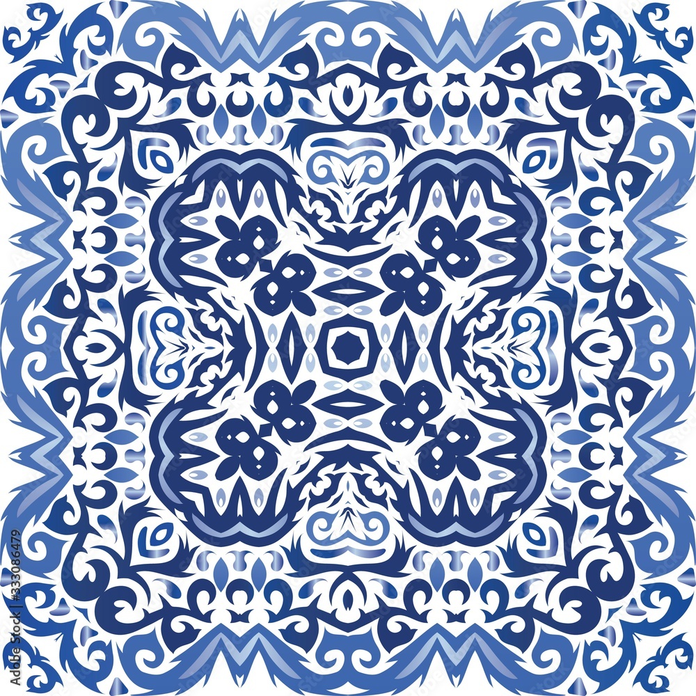 Fototapeta premium Decorative color ceramic azulejo tiles.