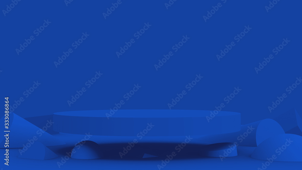 3d blue scene modern minimal design in studio background. Abstract 3d geometric shape object illustration render. Display for fashion and technology product. 3d blue scene modern minimal design in studio background. Abstract 3d geometric shape object illustration render. Display for fashion and technology product.
