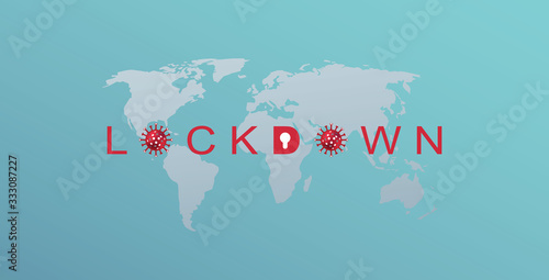 lockdown word design vector. coronavirus quarantine illustration.