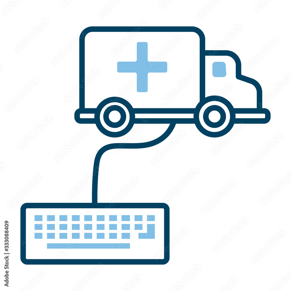 keyboard with ambulance health online half line style keyboard with ambulance health online half line style