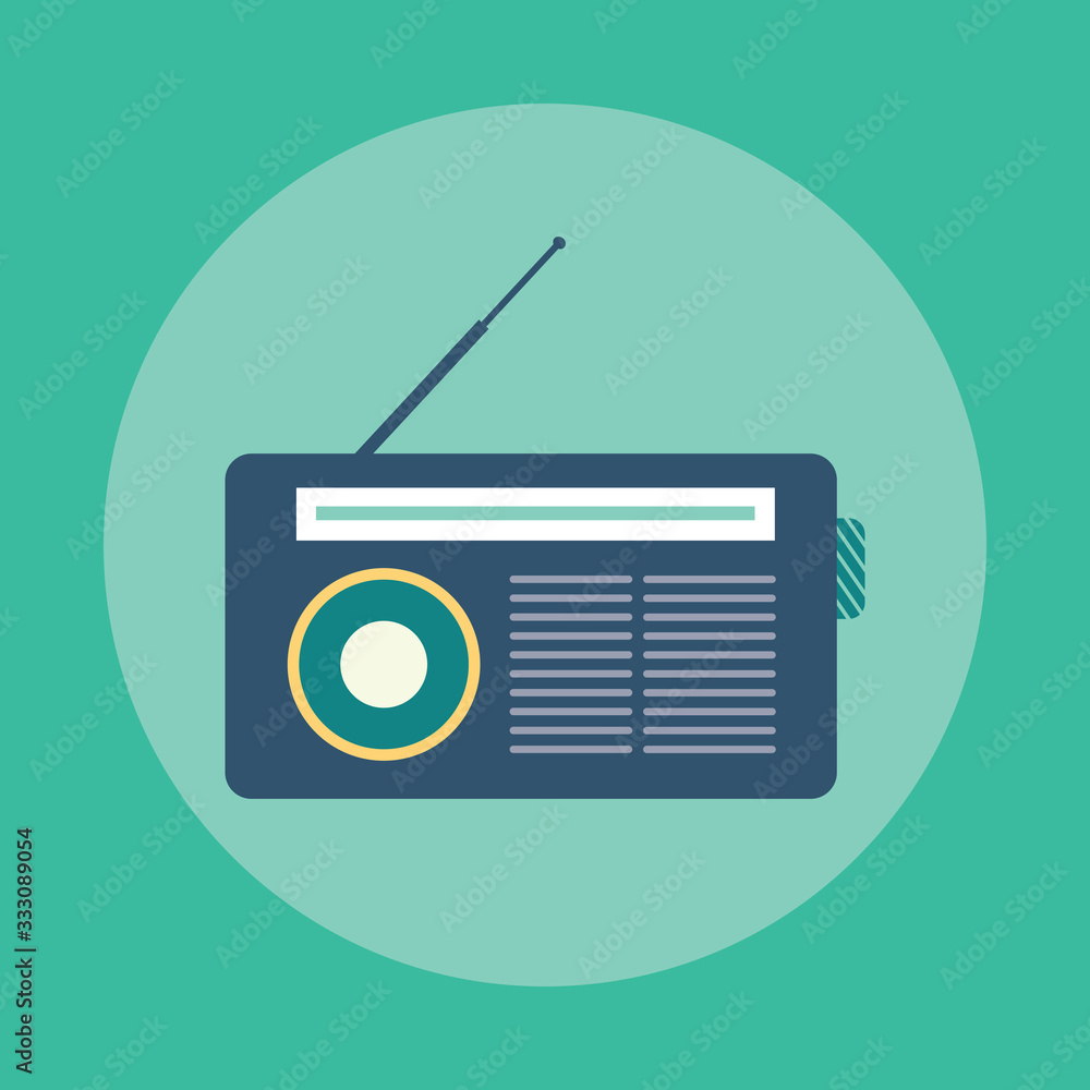 Radio vector icon flat design Radio vector icon flat design