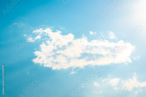 Blue sky and white cloud on summer background