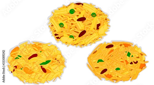 Namkeen Farsan,Chivda indian snacks Vector