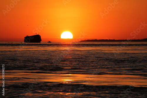 sunset at sea photo