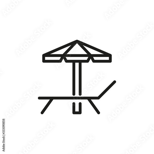 Simple sunbed line icon.