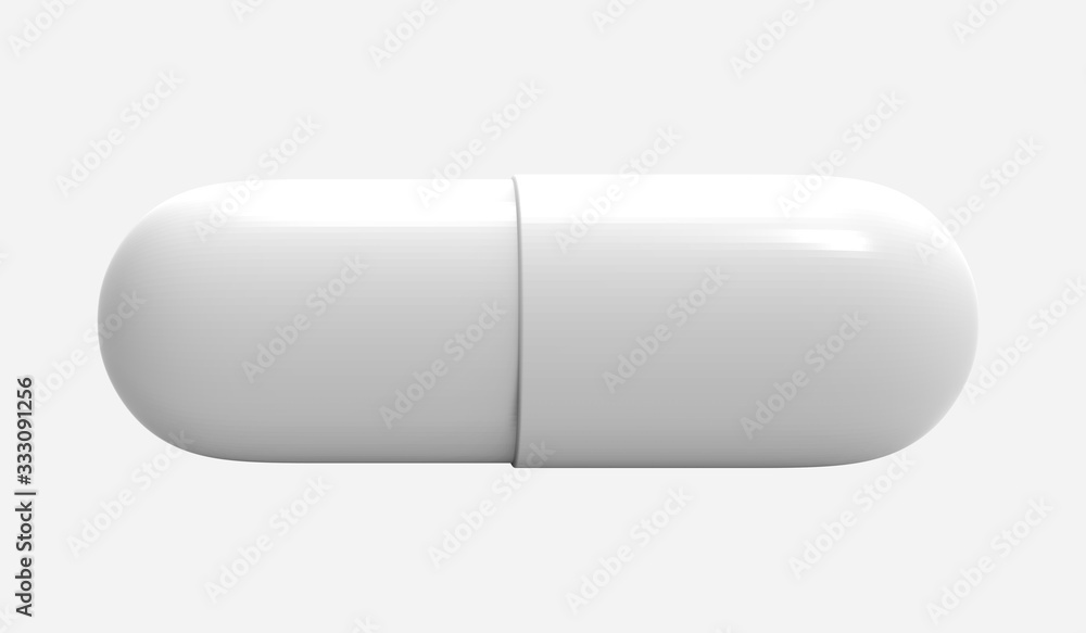 White pill tablet capsule isolated on white background. Medical and Health Concept. 3d object render illustration with clipping path. White pill tablet capsule isolated on white background. Medical and Health Concept. 3d object render illustration with clipping path.